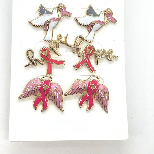 Cancer Pink Earrings