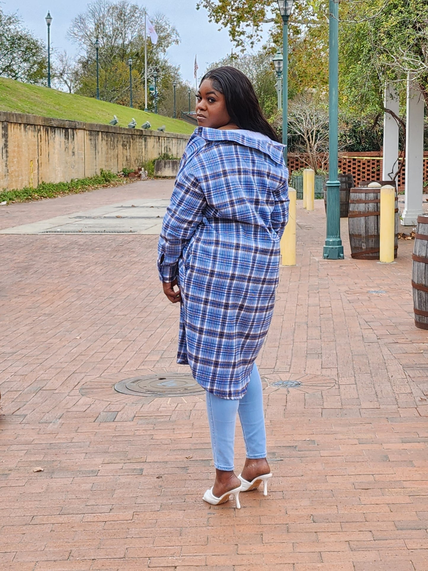 Blue Plaid Duster